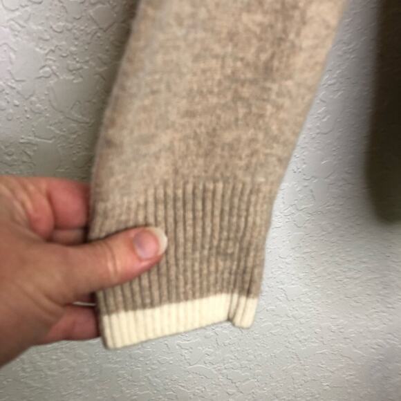 Summersalt tan cream trim hooded merino wool cashmere sweater Extra Small XS - Picture 5 of 14